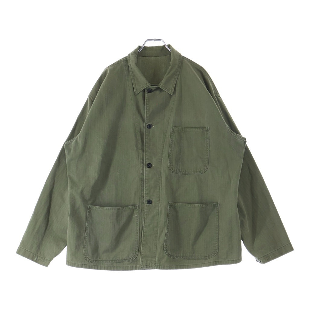 MILITARY(ミリタリー) 40S VINTAGE US NAVY N-3 HBT JACKET ヴィンテージ ユーエス ネイビー ヘリンボーンツイル 月桂樹ボタン ミリタリージャケット オリーブ