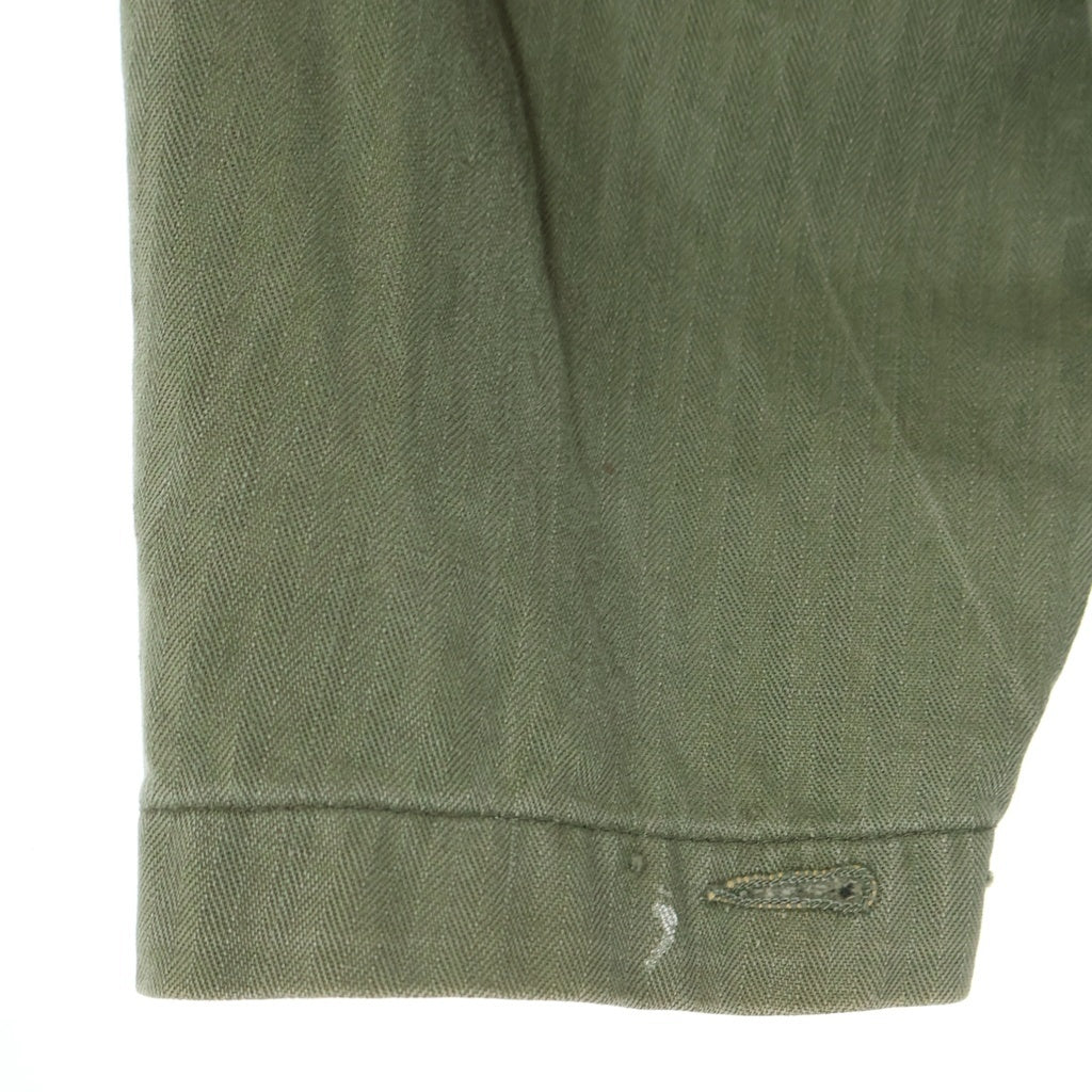 MILITARY(ミリタリー) 40S VINTAGE US NAVY N-3 HBT JACKET ヴィンテージ ユーエス ネイビー ヘリンボーンツイル 月桂樹ボタン ミリタリージャケット オリーブ