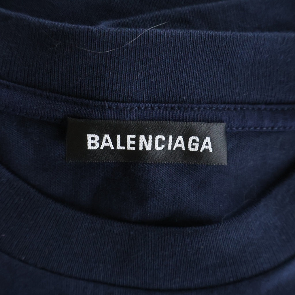 BALENCIAGA(バレンシアガ) 19SS PARIS FLAG REGULAR T-SHIRT 594579 TGV48 パリス フラッグ レギュラー クルーネック半袖Tシャツカットソー ブラック