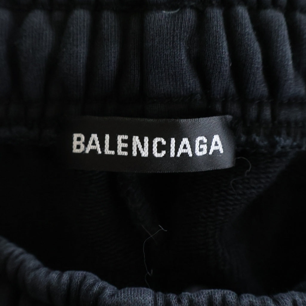 BALENCIAGA(バレンシアガ) 20SS GYM WEAR SWEAT SHORT 626312 ジムウェアー ロゴ オーバーサイズ スウェットハーフパンツ ショーツ ブラック