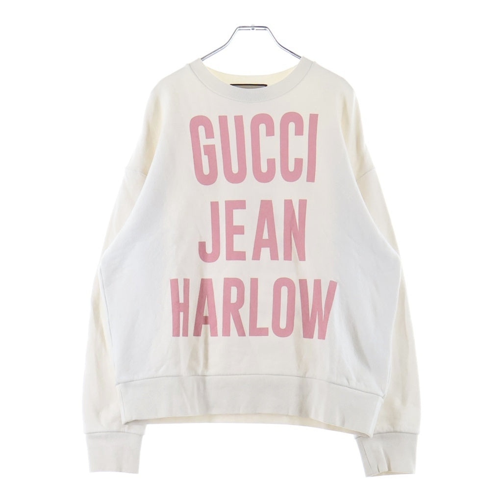 GUCCI(グッチ) JEAN HARLOW SWEATSHIRT 688219 ジーンハロウ クルーネック長袖スウェットトレーナー ホワイト