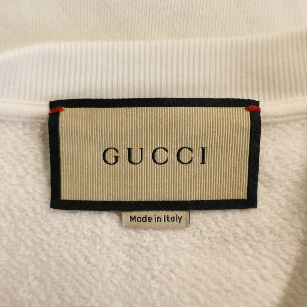 GUCCI(グッチ) JEAN HARLOW SWEATSHIRT 688219 ジーンハロウ クルーネック長袖スウェットトレーナー ホワイト