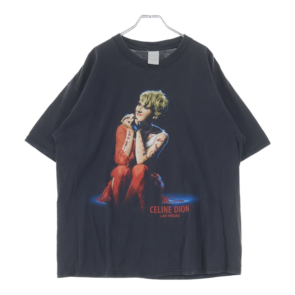 VINTAGE(ヴィンテージ) 00SS CELINE DION LAS VEGAS TOUR TEE セリーヌ ディオン ラスベガス ツアー プリント クルーネック半袖Tシャツカットソー ブラック -