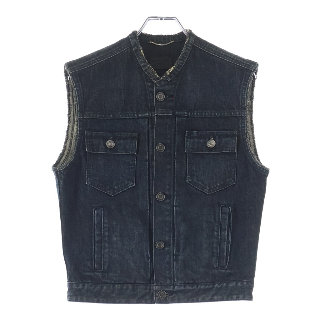 SAINT LAURENT PARIS(サンローランパリ) 12AW DENIM VEST エディ期 4ポケット ノーカラーデニムベスト ブラック 315424