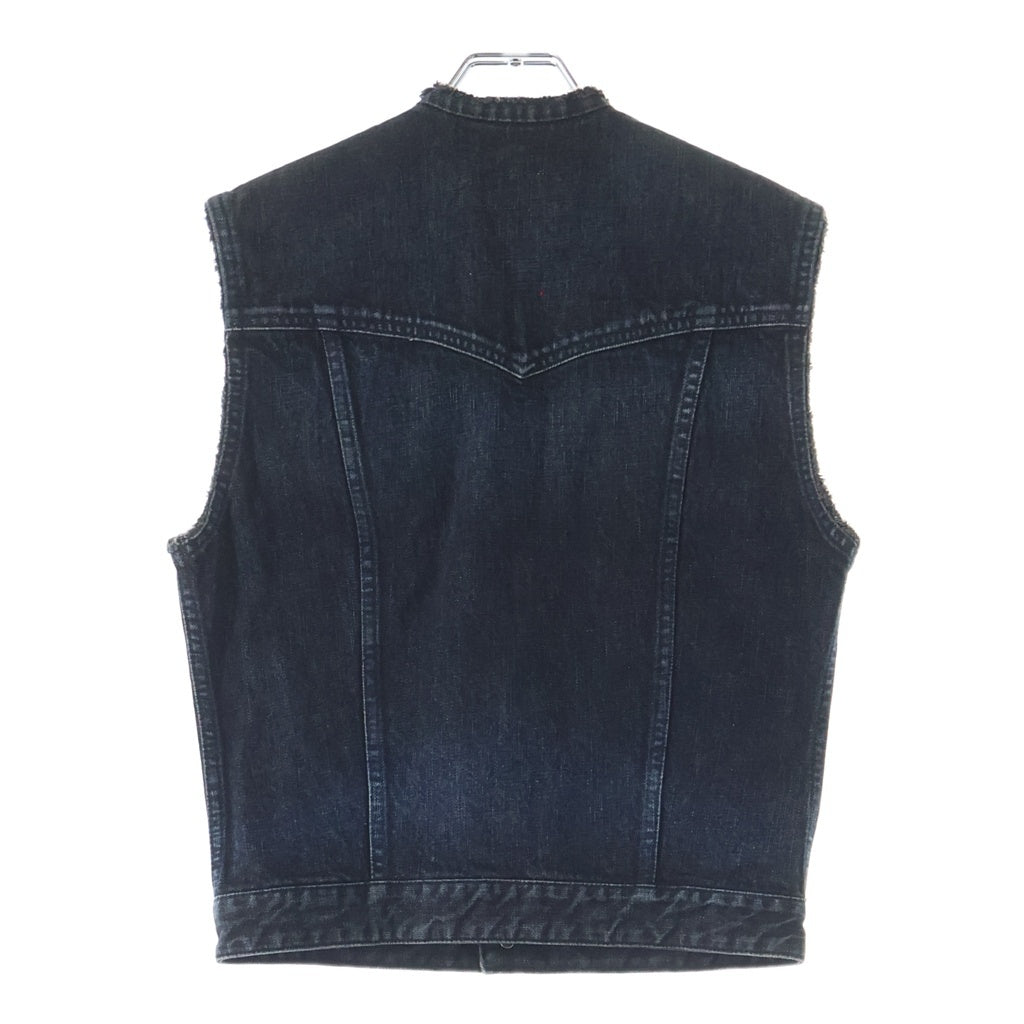 SAINT LAURENT PARIS(サンローランパリ) 12AW DENIM VEST エディ期 4ポケット ノーカラーデニムベスト ブラック 315424