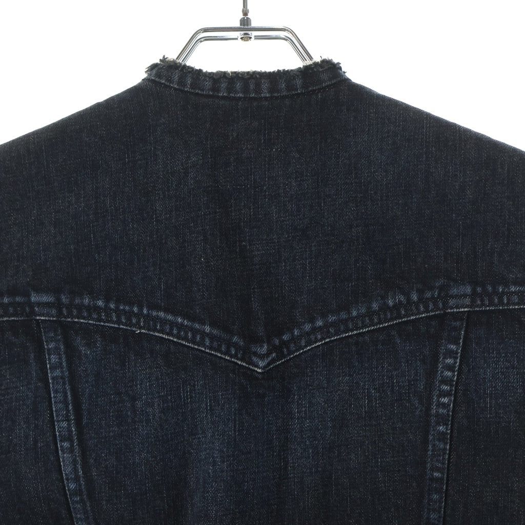 SAINT LAURENT PARIS(サンローランパリ) 12AW DENIM VEST エディ期 4ポケット ノーカラーデニムベスト ブラック 315424