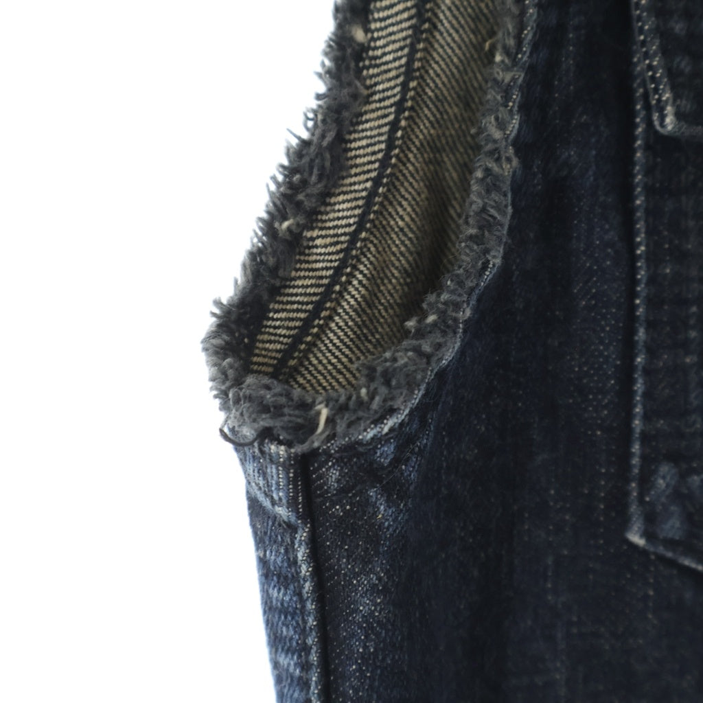 SAINT LAURENT PARIS(サンローランパリ) 12AW DENIM VEST エディ期 4ポケット ノーカラーデニムベスト ブラック 315424