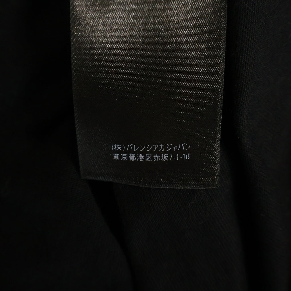 BALENCIAGA(バレンシアガ) 21SS フロントグラフィックロゴ オーバーサイズ レイヤードプルオーバーパーカー フーディ ブラック 681029