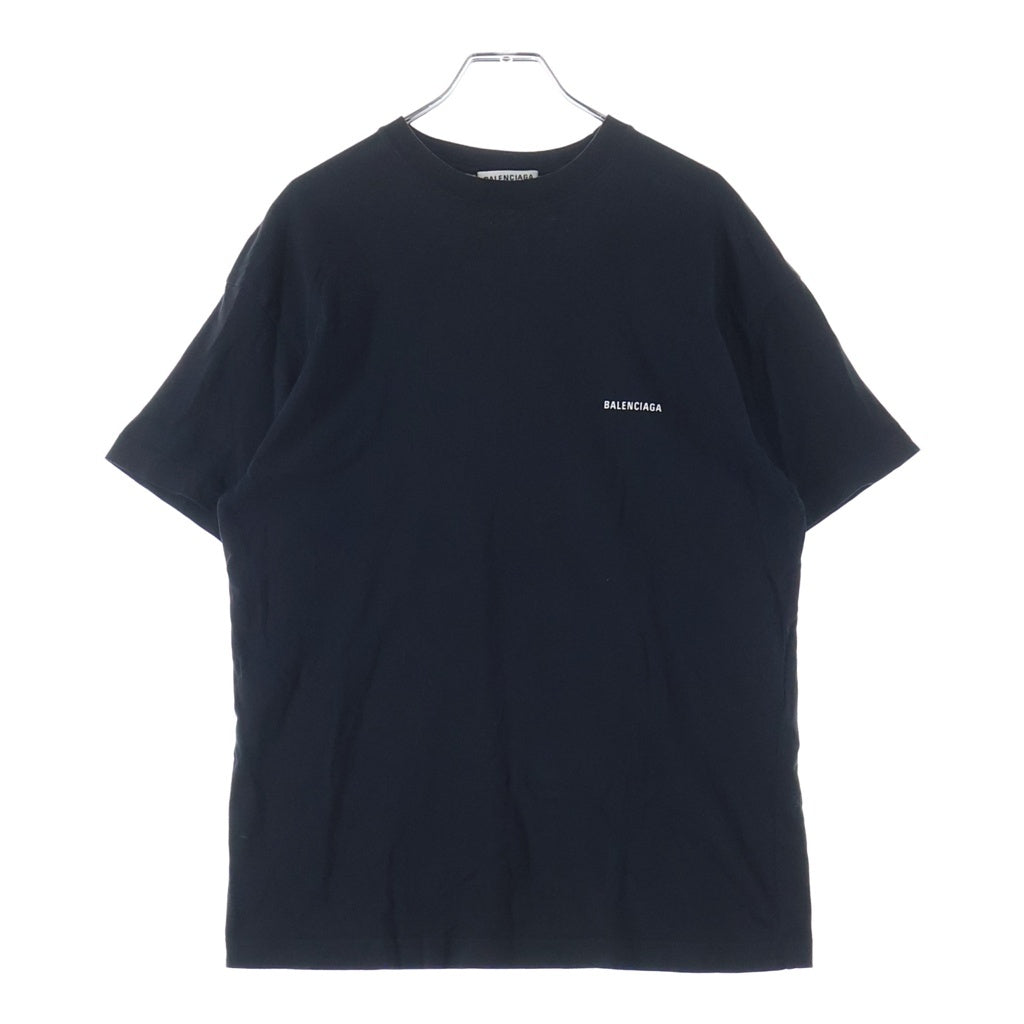 BALENCIAGA(バレンシアガ) 19SS フロントワンポイントロゴプリント クルーネック半袖Tシャツカットソー ブラック 613969