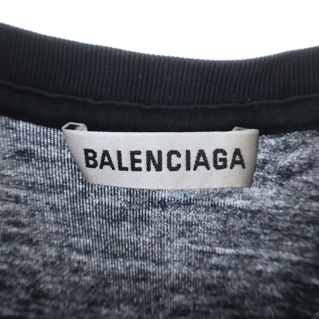 BALENCIAGA(バレンシアガ) 19SS フロントワンポイントロゴプリント クルーネック半袖Tシャツカットソー ブラック 613969