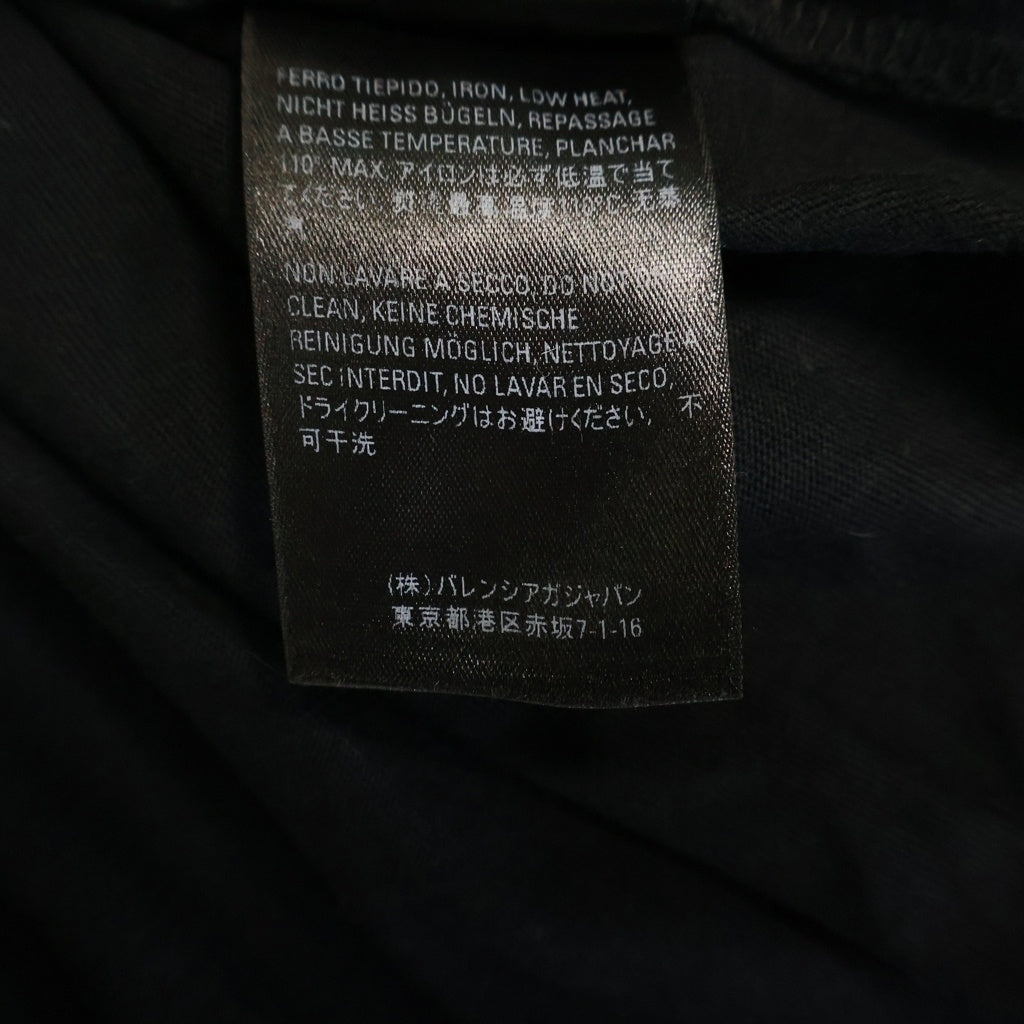 BALENCIAGA(バレンシアガ) 19SS フロントワンポイントロゴプリント クルーネック半袖Tシャツカットソー ブラック 613969