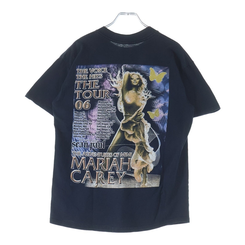 VINTAGE(ヴィンテージ) 00S MARIAH CAREY THE VOICE HITS TOUR 06 マライアキャリー ザ ヴォイス ヒッツ ツアー 両面プリント クルーネック半袖Tシャツカットソー ブラック