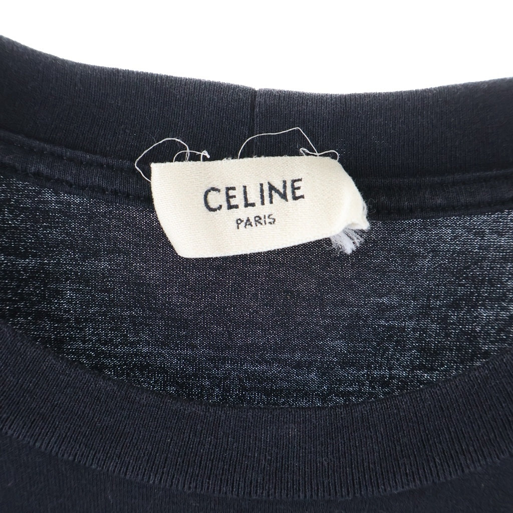 CELINE(セリーヌ) 22SS フロントクラシックロゴプリント クルーネック半袖Tシャツカットソー ブラック 2X308916G