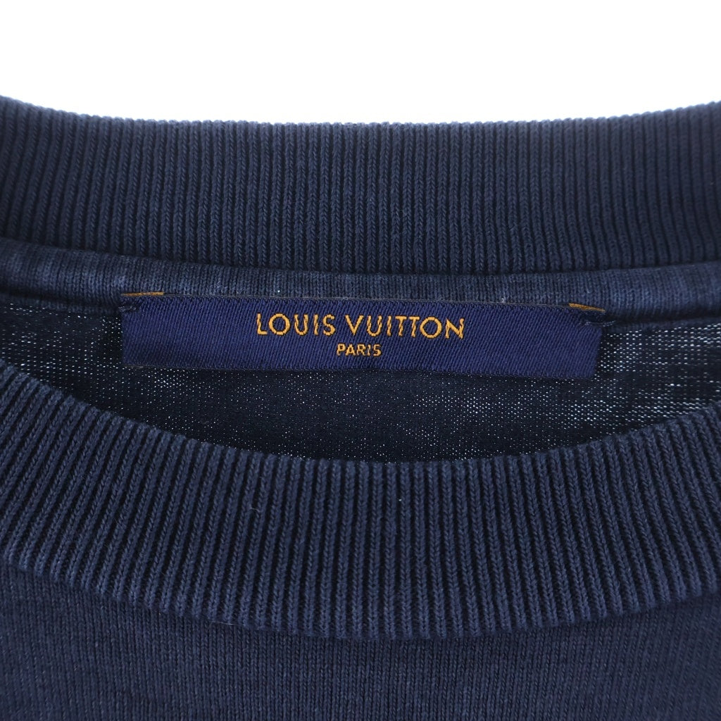 LOUIS VUITTON(ルイヴィトン) 21SS インサイドアウト バックネックタグ クルーネック長袖Tシャツカットソー ロンT ネイビーRM211Q JYN HIY46W RM211Q