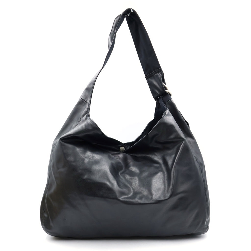COMME des GARCONS HOMME(コムデギャルソンオム) 24AW Synthetic Leather Bag シンセティックレザー ロゴ刺繍 ショルダーバッグ ブラック HN-K 204 レディース