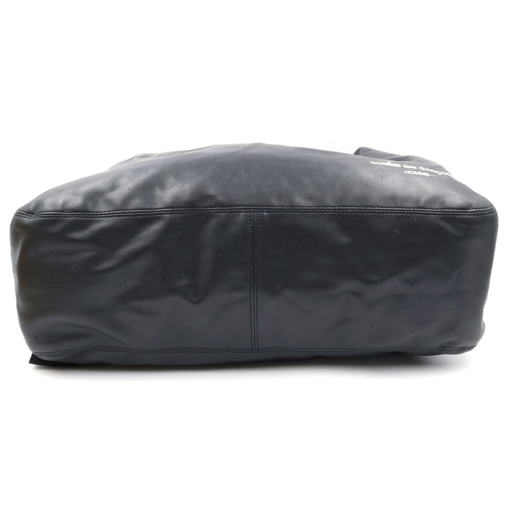 COMME des GARCONS HOMME(コムデギャルソンオム) 24AW Synthetic Leather Bag シンセティックレザー ロゴ刺繍 ショルダーバッグ ブラック HN-K 204 レディース
