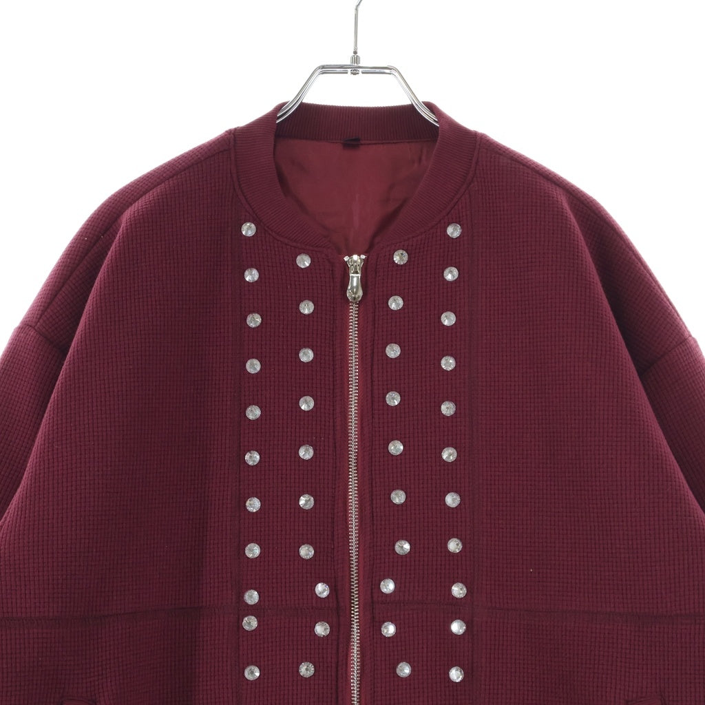 NO BRAND(ノーブランド) THE Edge of Earth BARILOUCHE QUILTED JACKET バリルーシュ キルティング ジャケット ラインストーン ブルゾンジャケット レッド