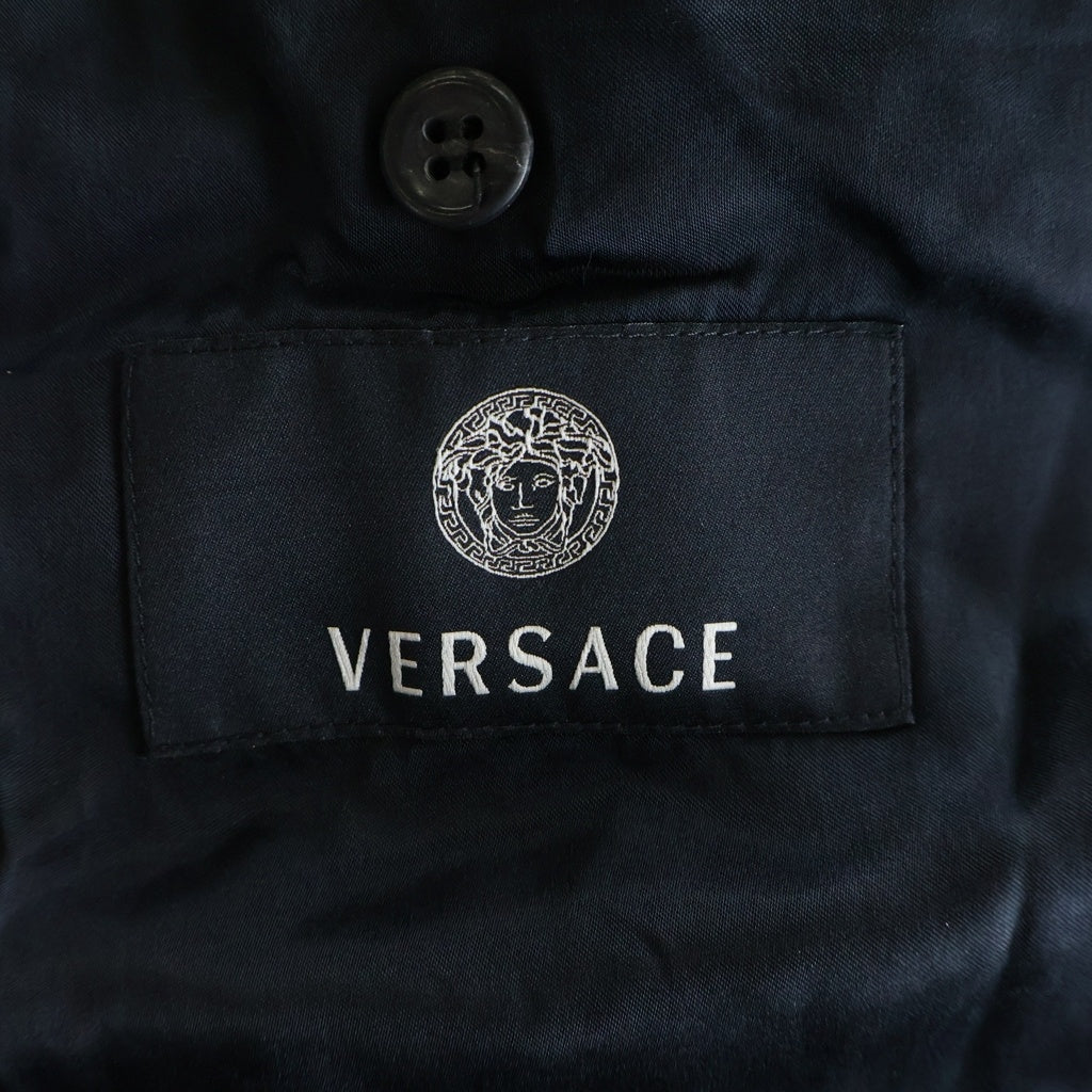 VERSACE(ヴェルサーチ) 3ポケット ウールロングコート ブラック