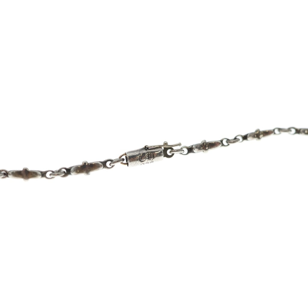 CHROME HEARTS(クロムハーツ) TNY CRSF P BLKDIA TINY E BAR タイニーファットクロス ブラックダイヤ タイニーEバー ネックレス シルバー 20inch