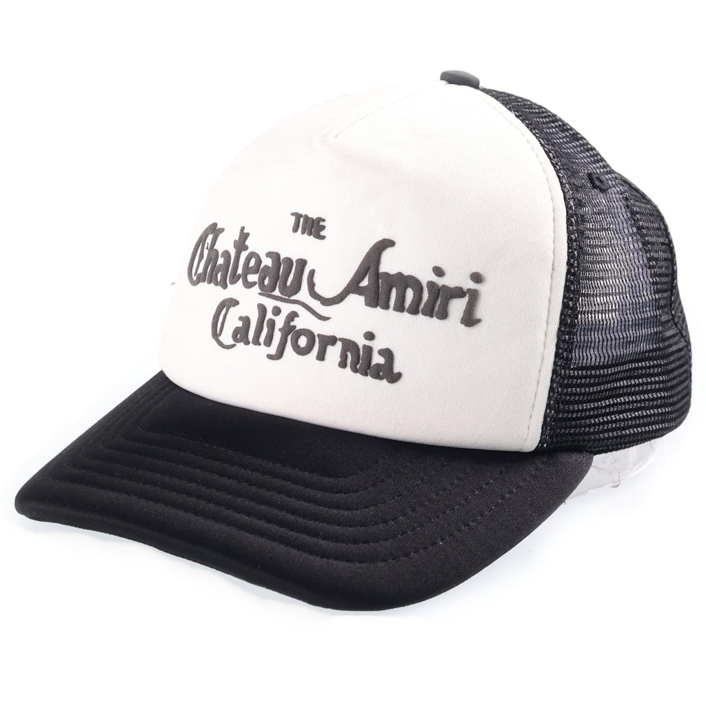 AMIRI(アミリ) 26SS Chateau Amiri Foam Trucker Hat トラッカーキャップ メッシュ ベースボールキャップ 帽子 ブラック/ホワイト AMSAHE1035
