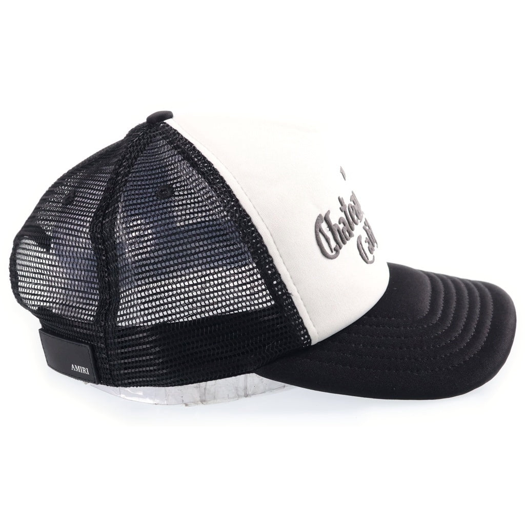 AMIRI(アミリ) 26SS Chateau Amiri Foam Trucker Hat トラッカーキャップ メッシュ ベースボールキャップ 帽子 ブラック/ホワイト AMSAHE1035