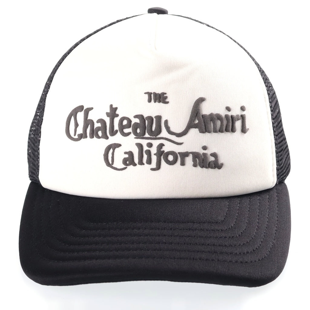 AMIRI(アミリ) 26SS Chateau Amiri Foam Trucker Hat トラッカーキャップ メッシュ ベースボールキャップ 帽子 ブラック/ホワイト AMSAHE1035