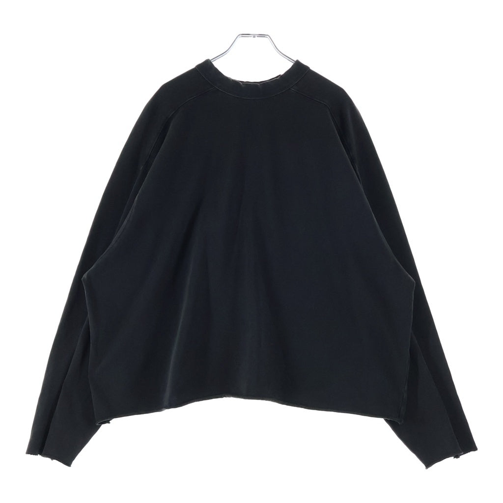 entire studios(エンタイア スタジオ) HEAVY LS TEE ウォッシュド加工 ヘビー コットンクルーネック長袖Tシャツカットソー ロンT ダークグレー ES2486WBS