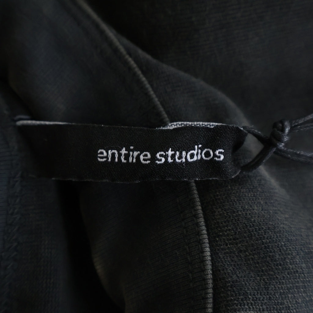 entire studios(エンタイア スタジオ) HEAVY LS TEE ウォッシュド加工 ヘビー コットンクルーネック長袖Tシャツカットソー ロンT ダークグレー ES2486WBS