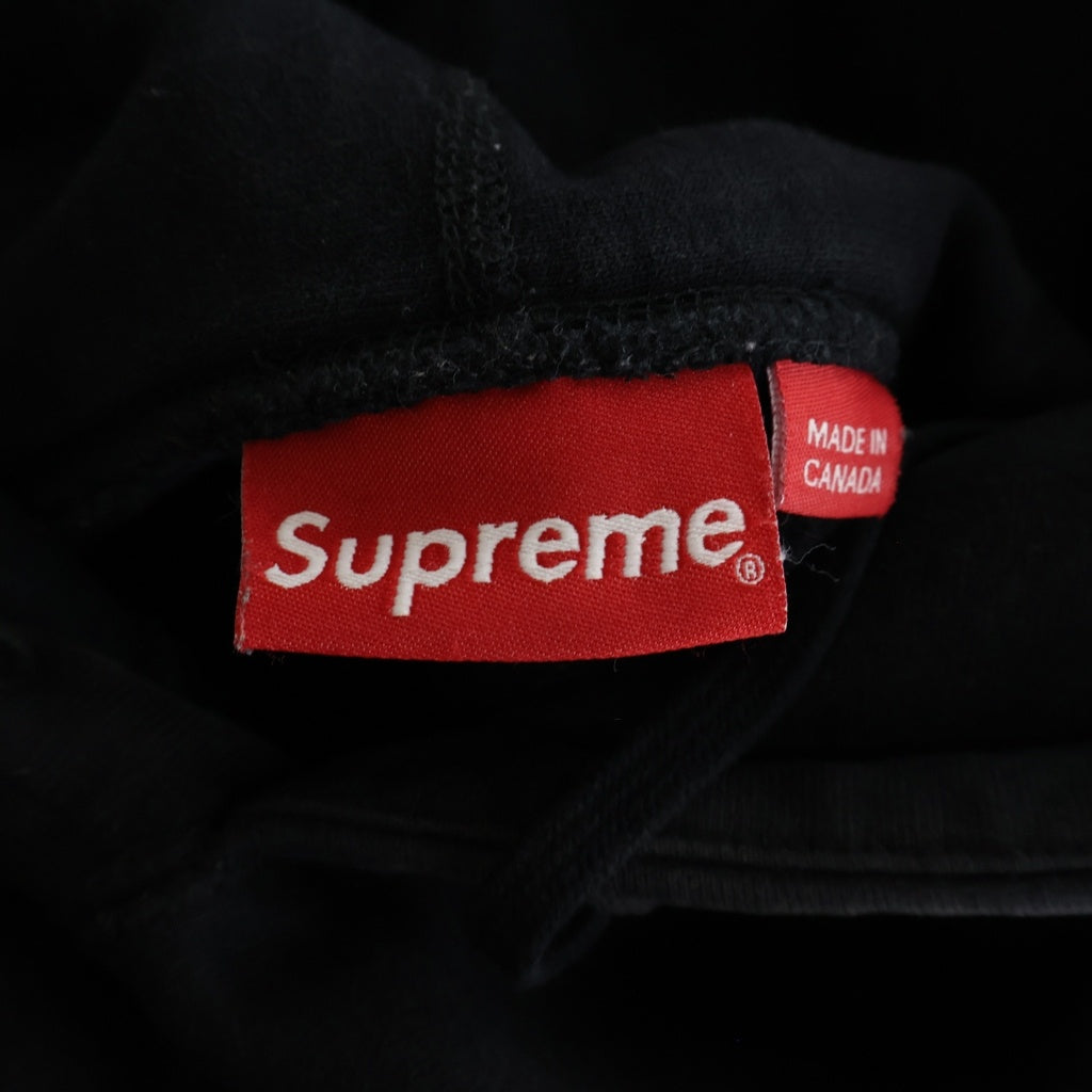 SUPREME(シュプリーム) 17AW Patent Chenille Arc Logo Hooded Sweatshirt パテント シェニール アーチロゴ フーデッド プルオーバー長袖スウェットパーカー フーディ ブラック -