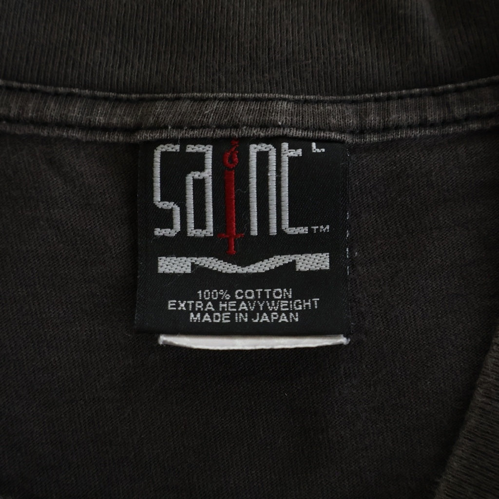 SAINT MICHAEL(セントマイケル) 21SS HEART SPEAKS TO TEE SM-S21-0000-009 ハート スピークス トゥ ヴィンテージ加工 クルーネック半袖Tシャツカットソー グレー