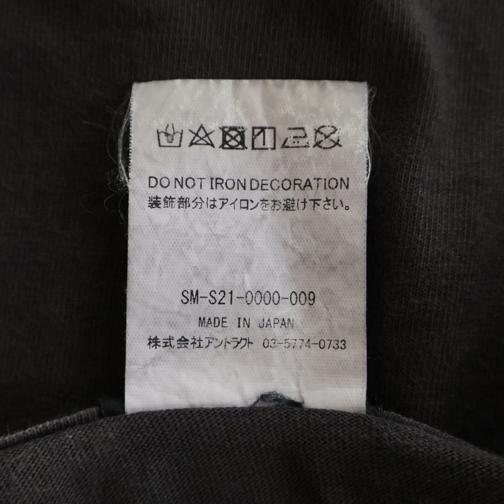 SAINT MICHAEL(セントマイケル) 21SS HEART SPEAKS TO TEE SM-S21-0000-009 ハート スピークス トゥ ヴィンテージ加工 クルーネック半袖Tシャツカットソー グレー