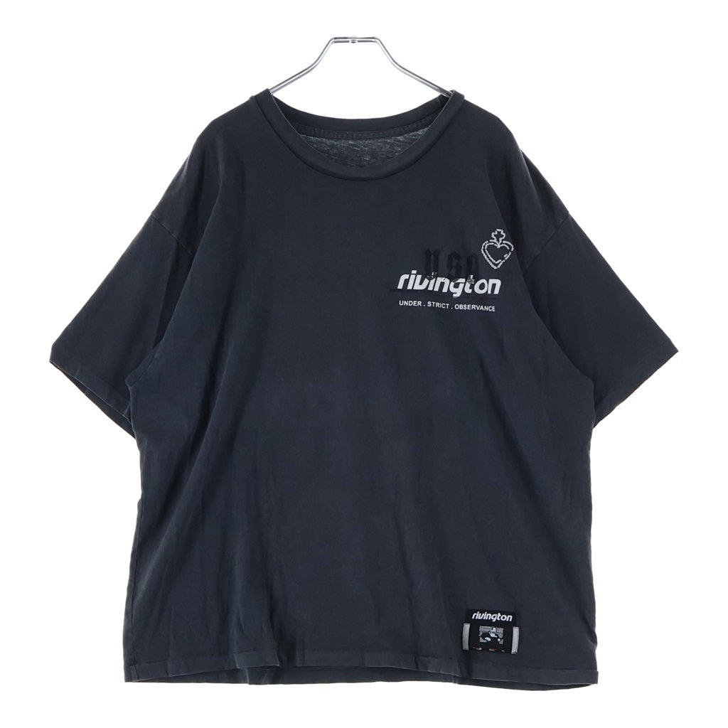 RIVINGTON roi Rebis(リヴィントンロイレビス) 26SS MEMBERSHIP USO TEE MUSO-SS00 メンバーシップ フェード加工 両面プリント クルーネック半袖Tシャツカットソー グレー