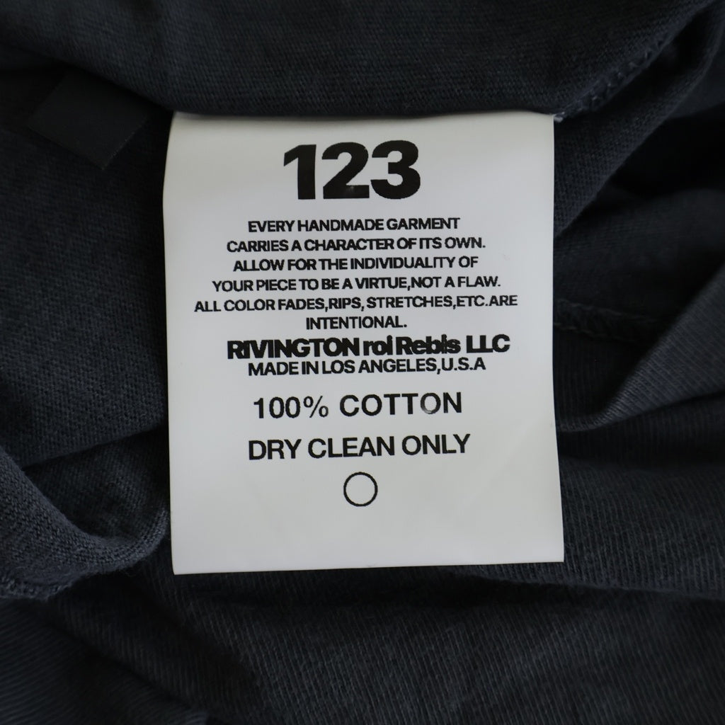 RIVINGTON roi Rebis(リヴィントンロイレビス) 26SS MEMBERSHIP USO TEE MUSO-SS00 メンバーシップ フェード加工 両面プリント クルーネック半袖Tシャツカットソー グレー