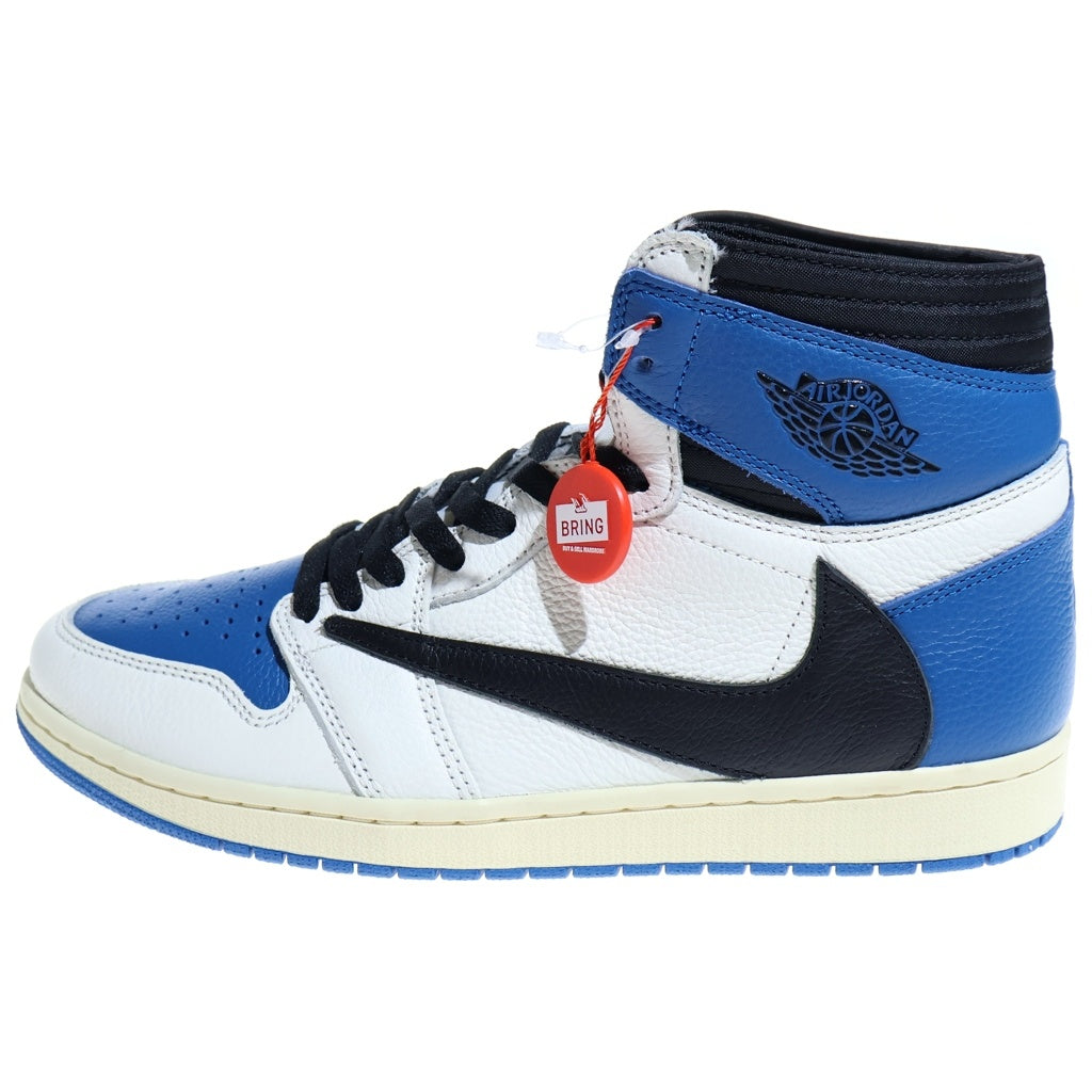 NIKE(ナイキ) ×Travis Scott ×fragment design Air Jordan 1 Retro High Military Blue エアジョーダン1 OG SP ハイカットスニーカー US10.5/28.5cm