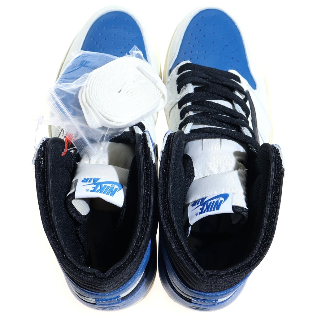 NIKE(ナイキ) ×Travis Scott ×fragment design Air Jordan 1 Retro High Military Blue エアジョーダン1 OG SP ハイカットスニーカー US10.5/28.5cm
