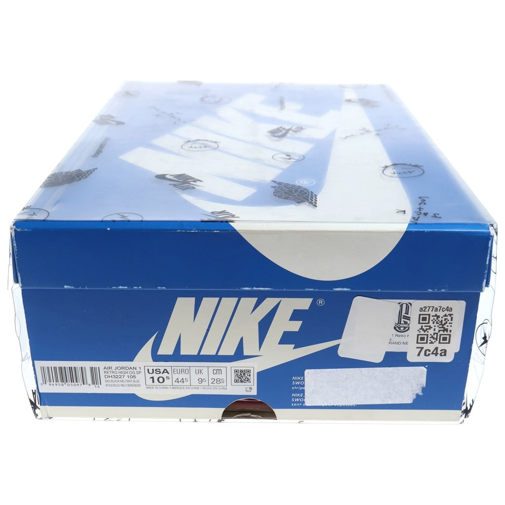 NIKE(ナイキ) ×Travis Scott ×fragment design Air Jordan 1 Retro High Military Blue エアジョーダン1 OG SP ハイカットスニーカー US10.5/28.5cm