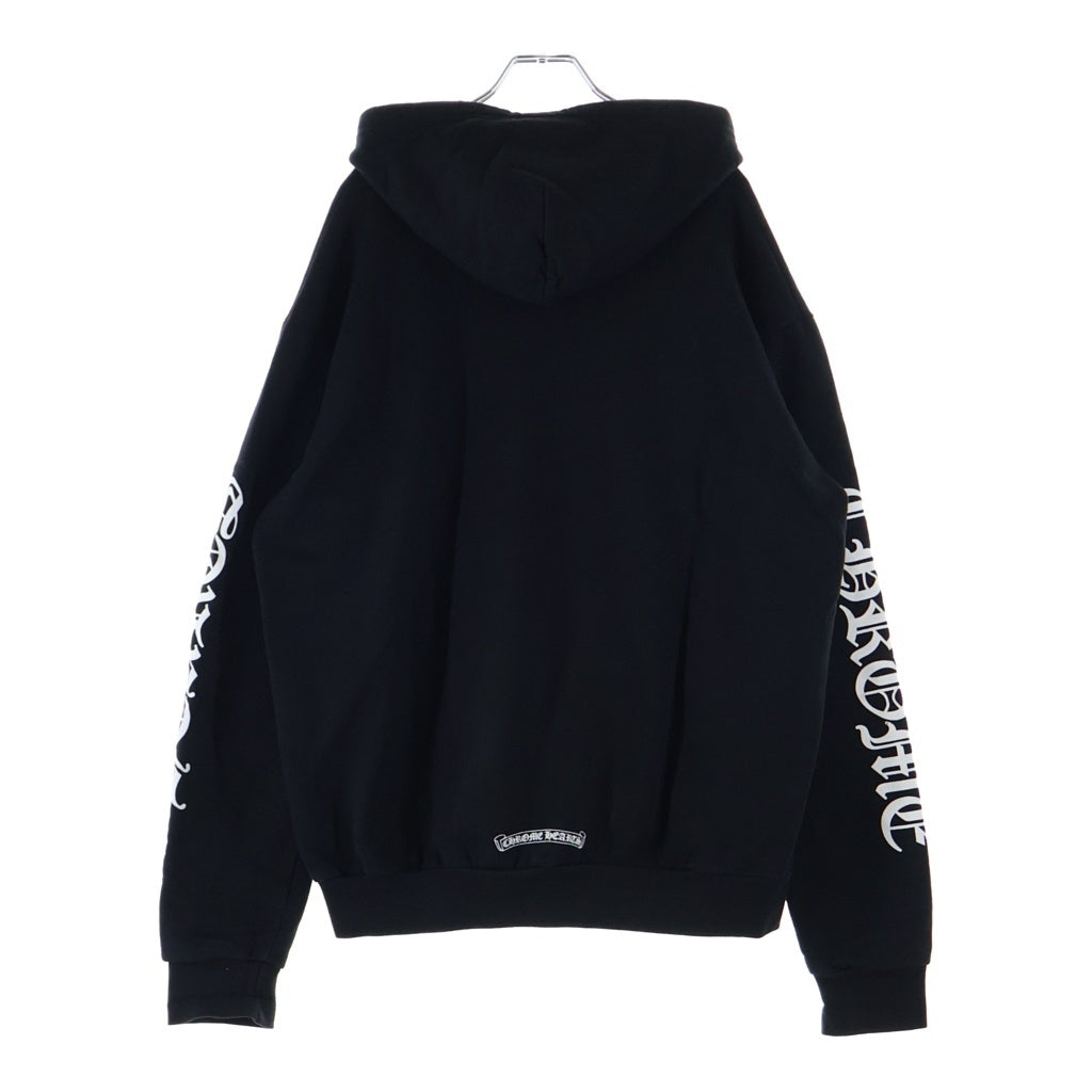 CHROME HEARTS(クロムハーツ) SWTSHRT HD ZIP アームロゴプリントジップアップパーカー フーディ ブラック