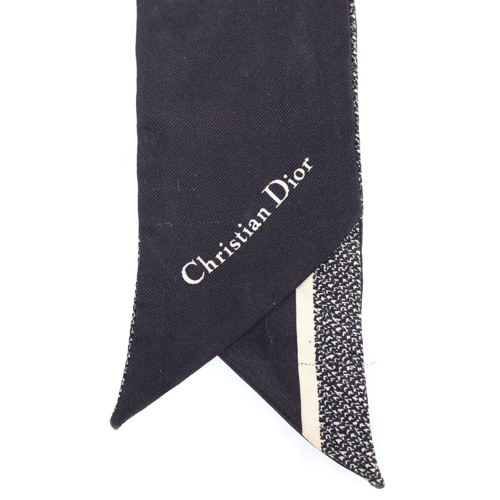 Christian Dior(クリスチャンディオール) 30 Montaigne ミッツァ 千鳥柄 スカーフ ツイリー ネイビー レディース
