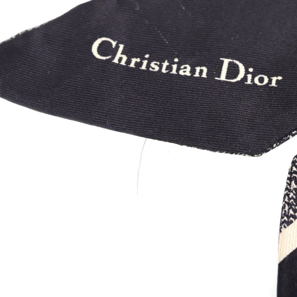 Christian Dior(クリスチャンディオール) 30 Montaigne ミッツァ 千鳥柄 スカーフ ツイリー ネイビー レディース