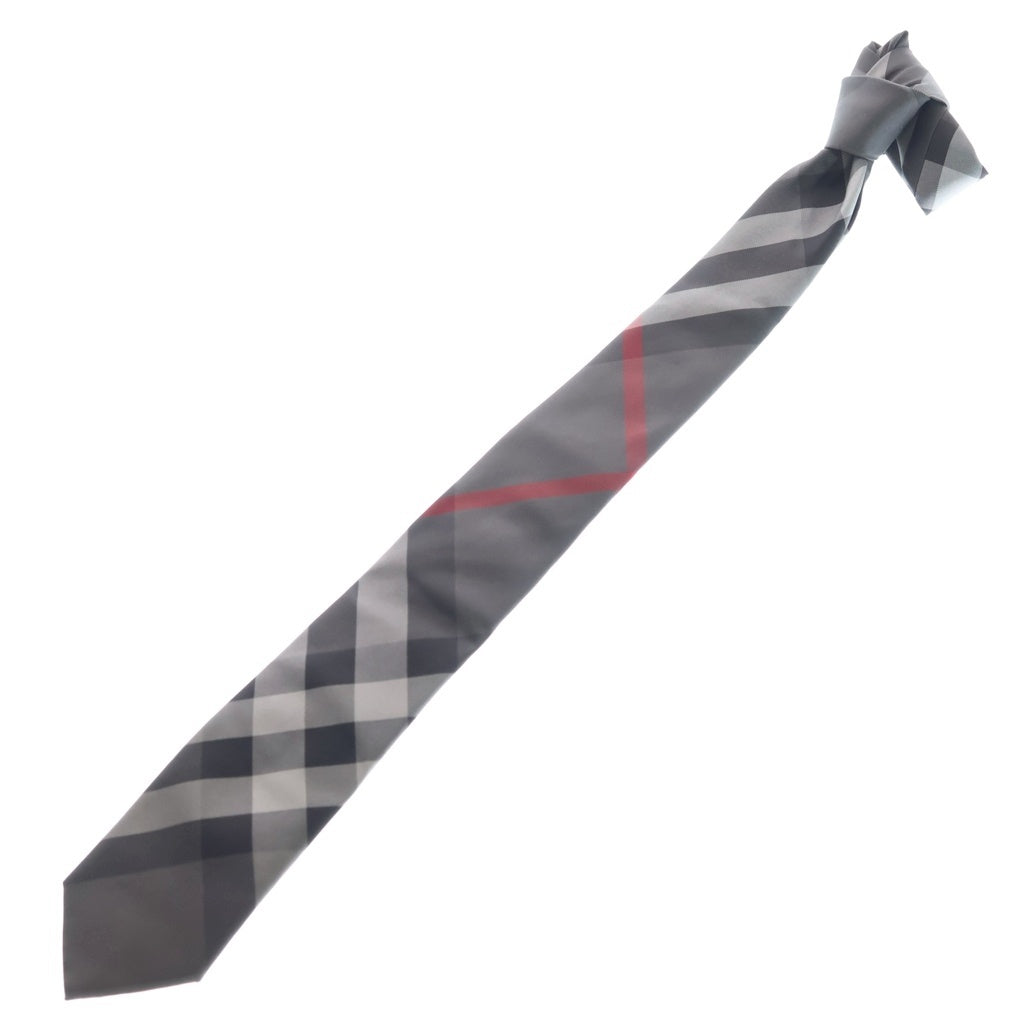 BURBERRY(バーバリー) ノバチェック シルクネクタイ ブラック/グレー
