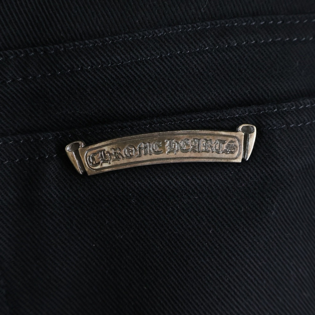 CHROME HEARTS(クロムハーツ) OLD オールド クロスボールボタン フレアニーデニムパンツ ブラック
