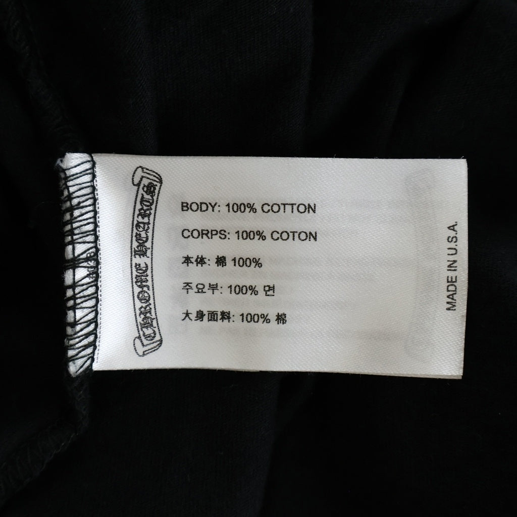CHROME HEARTS(クロムハーツ) Neck Logo Long Sleeve Tee イングリッシュネックロゴ長袖Tシャツ カットソー ブラック/ピンク