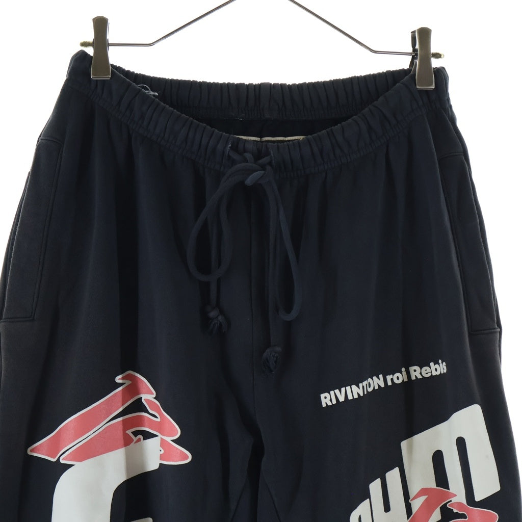 RRR123 RIVINGTON roi Rebis(リヴィントンロイレビス) FASTING FOR FASTER SWEATPANTS ヴィンテージ加工スウェットパンツ ブラック