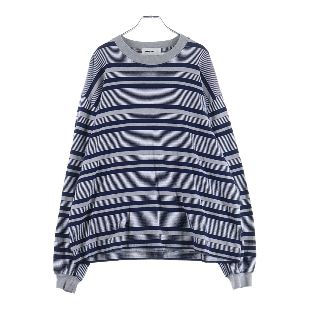everyone(エブリワン) Border Long Sleeve T-Shirt ボーダー クルーネック長袖Tシャツカットソー グレー/ネイビー EV24-CS20