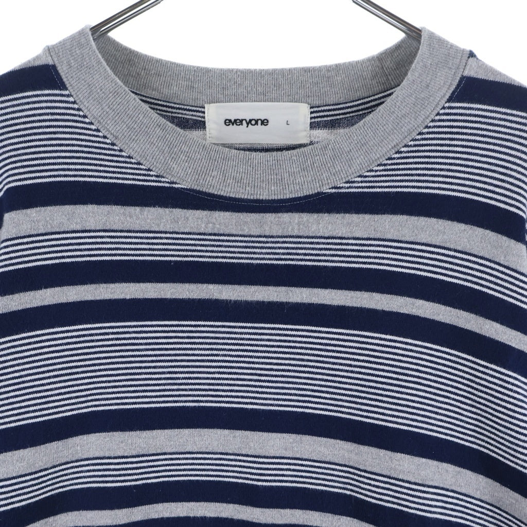 everyone(エブリワン) Border Long Sleeve T-Shirt ボーダー クルーネック長袖Tシャツカットソー グレー/ネイビー EV24-CS20