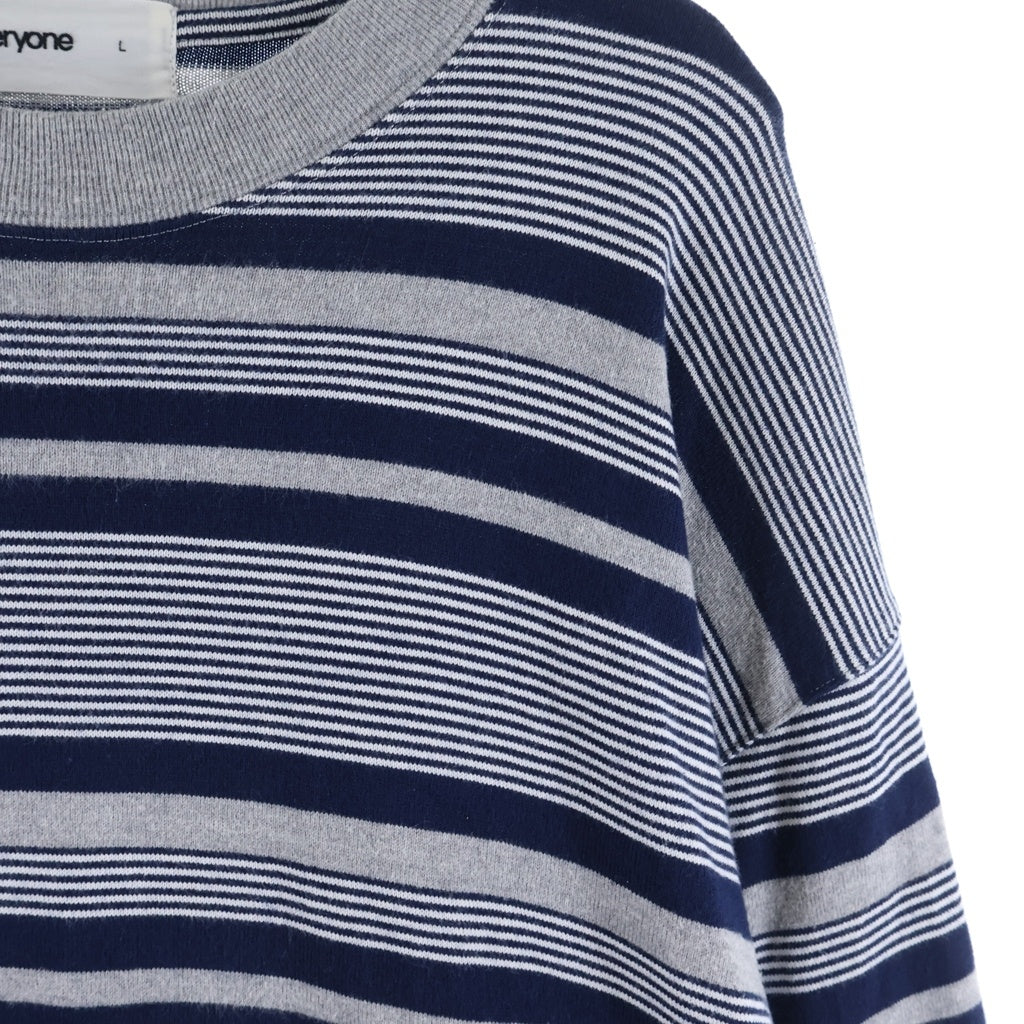 everyone(エブリワン) Border Long Sleeve T-Shirt ボーダー クルーネック長袖Tシャツカットソー グレー/ネイビー EV24-CS20