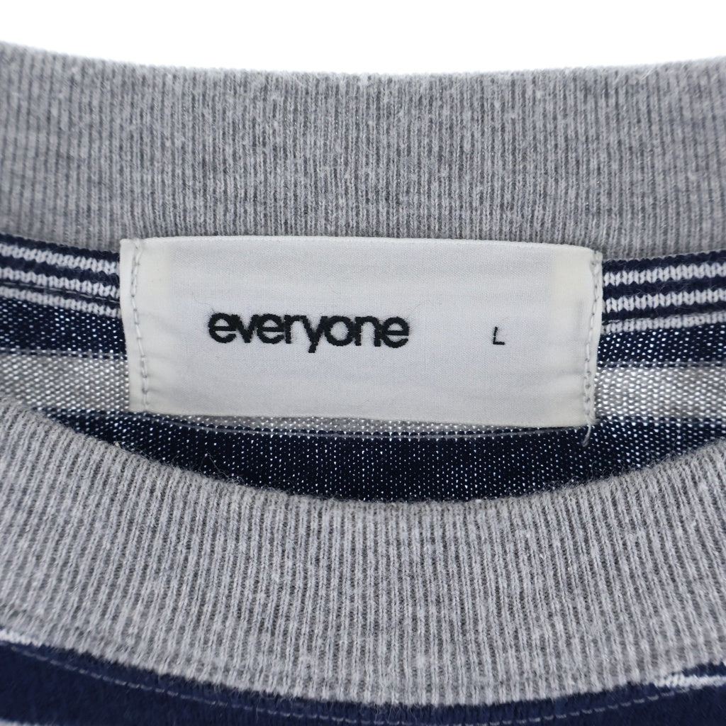 everyone(エブリワン) Border Long Sleeve T-Shirt ボーダー クルーネック長袖Tシャツカットソー グレー/ネイビー EV24-CS20