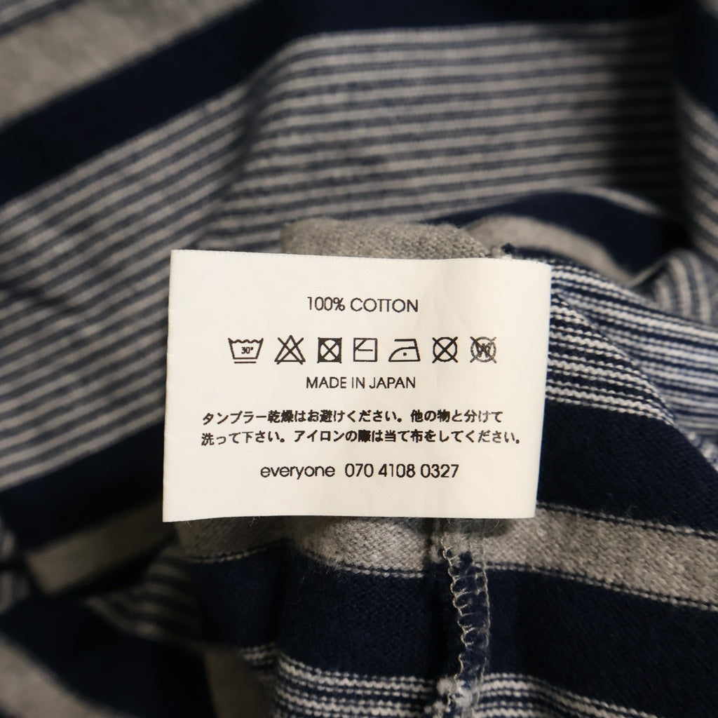 everyone(エブリワン) Border Long Sleeve T-Shirt ボーダー クルーネック長袖Tシャツカットソー グレー/ネイビー EV24-CS20