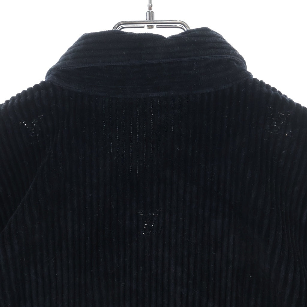 LOUIS VUITTON(ルイヴィトン) 25SS LVロゴ ラインストーン総柄 コーデュロイ長袖シャツ ブラック RM251M9-MPU-HSS35W