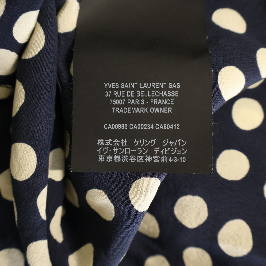 SAINT LAURENT PARIS(サンローランパリ) 19SSドットシルク総柄 長袖シャツ ブラック 564172 Y304V